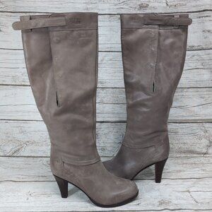 See by Chloe Taupe Distressed Snap side Platform Boots Sz 37